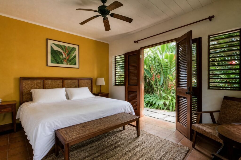 Garden Room, a double room opening onto a tropical garden