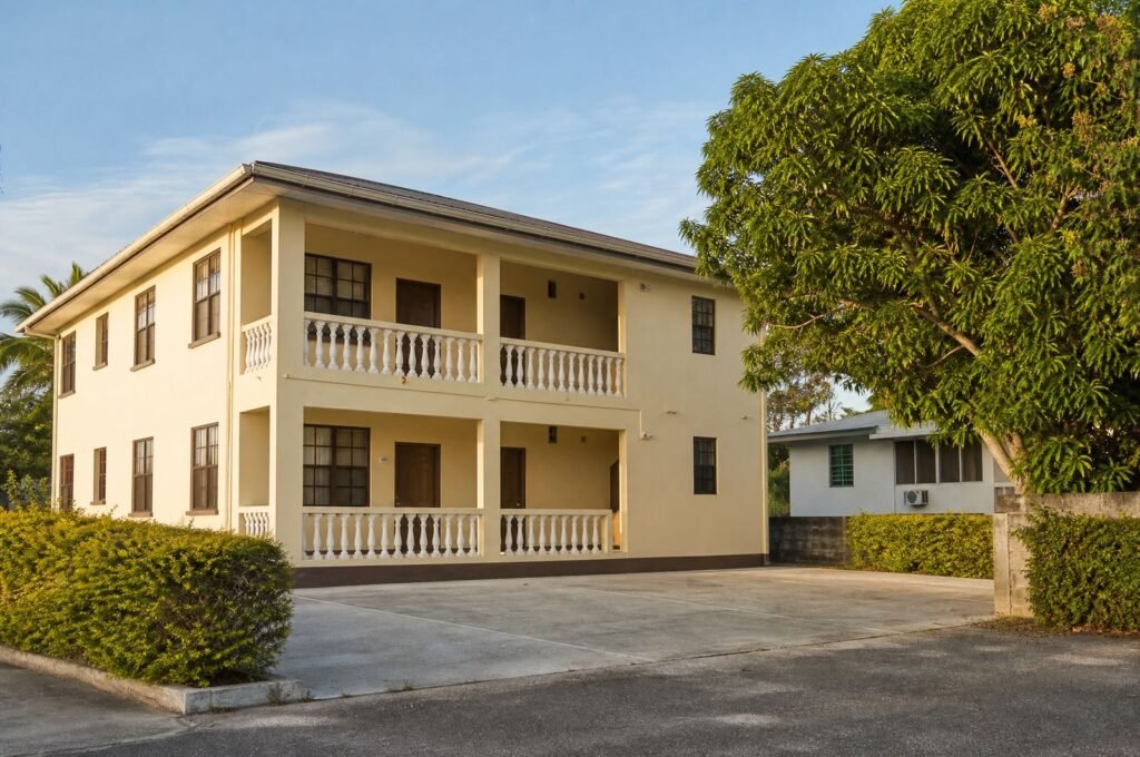 A small, tidy apartment building in Scarborough